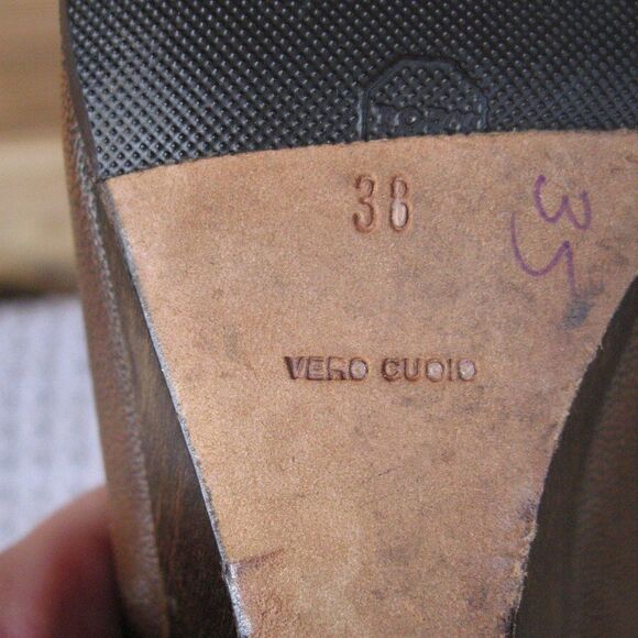 Miu Miu Brown Leather Wedge Shoes - Picture 11 of 11